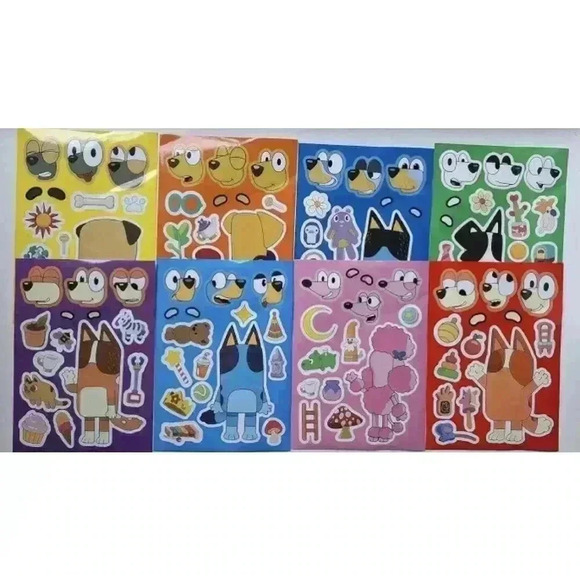 Unbranded Other - 1 pack of 40 Sheets Bluey Stickers Cute Anime Stickers DIY Puzzle Stick…